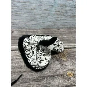 Chanel Coco Mark Scrunchie Leather Black And White Chanel Scrunchie Hair Tie Coco Mark Ribbon A22P Leather  main image 2
